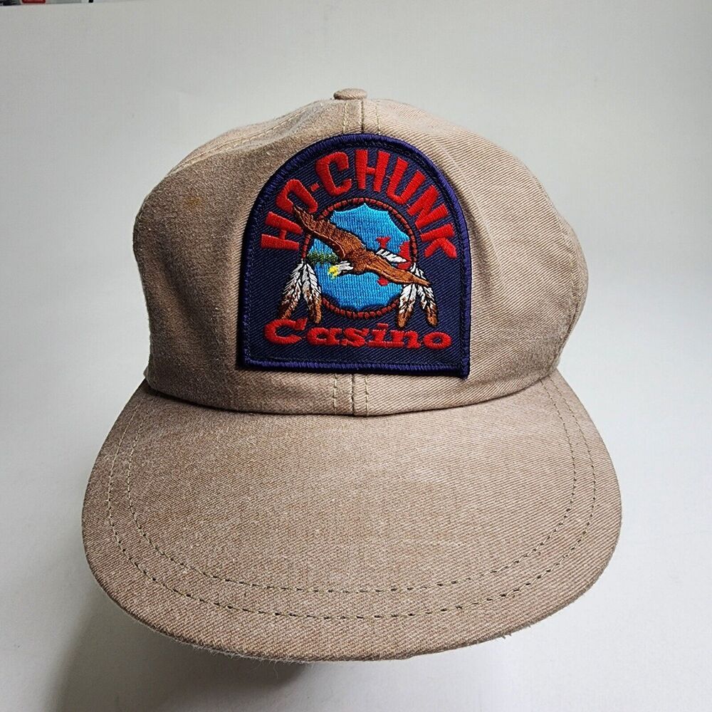 Vintage Ho Chunk Casino Trucker Snapback Big Patch Bald Eagle Feather‎ RCC USA